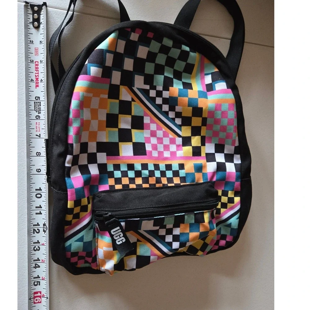 UGG Mini‎ Backpack Multicolored Checkerboard Geometric Canvas Bag 90s y2k NEW!